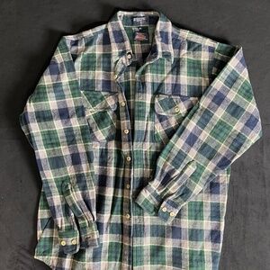 DICKIES FLANNEL PLAID COTTON BUTTON DOWN SHIRT